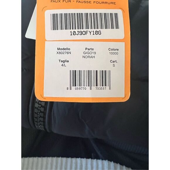 Save The Duck Womens Black Norah Faux Fur Hooded Insulated Puffer Vest Large NWT - Picture 6 of 6